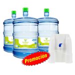 3 Recargas de 20 lts + 1 Dispensador Natural + 3 Envases PET HD de 20lts